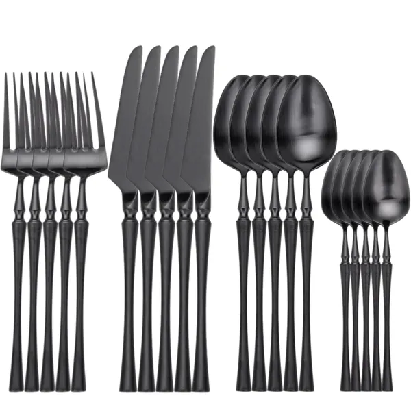 Black_24-Piece_Stainless_Steel_Cutlery_Set_Service_For_6_Modern_Ware_With_Knife_Fork_And_Spoon_(_Set_Of_5(20Pcs))