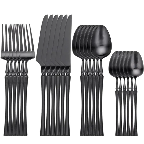 Black_24-Piece_Stainless_Steel_Cutlery_Set_Service_For_6_Modern_Ware_With_Knife_Fork_And_Spoon_(_Set_Of_6(24Pcs))