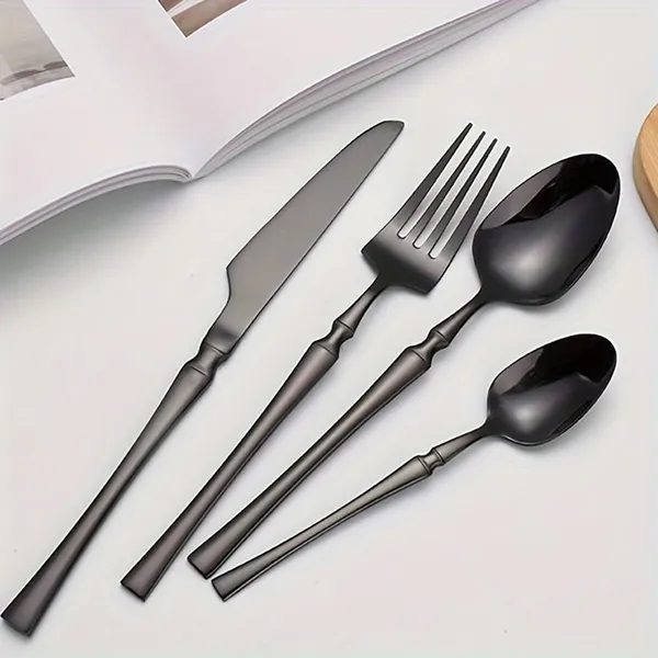 Black_24-Piece_Stainless_Steel_Cutlery_Set_Service_For_6_Modern_Ware_With_Knife_Fork_And_Spoon_(_Set_Of_6(24Pcs))