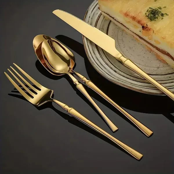 Gold_24-Piece_Stainless_Steel_Cutlery_Set_Service_For_6_Modern_Ware_With_Knife_Fork_And_Spoon_(_Set_Of_1(4Pcs))