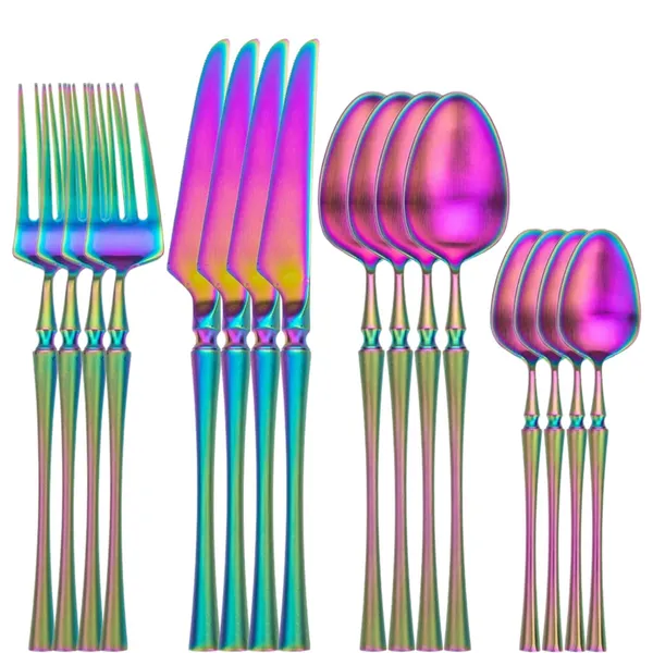 Rainbow_24-Piece_Stainless_Steel_Cutlery_Set_Service_For_6_Modern_Ware_With_Knife_Fork_And_Spoon_(_Set_Of_4(16Pcs))