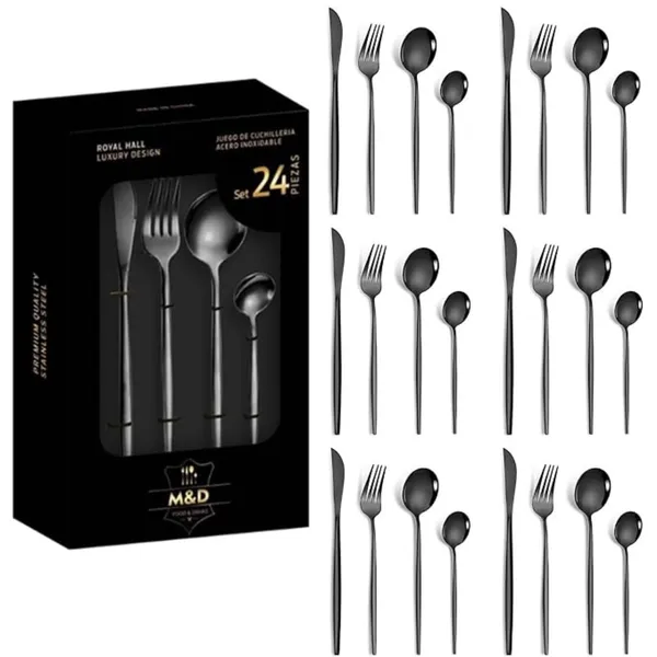 Black_Royal_Hall_24-Piece_Luxury_Stainless_Steel_Flatware_Set_Matte_Finish_Service_Set_Of_6_(24Pcs)