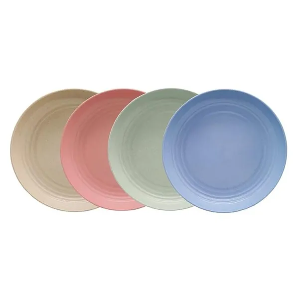 Multicolor_Wheat_Straw_Dinner_Plates_23_Cm_Round_Lightweight_Dinnerware_Set_12-Piece_Multicolour_(Set_Of_1_(4_Pcs)_23_Cm)