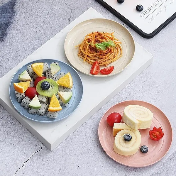 Multicolor_Wheat_Straw_Dinner_Plates_23_Cm_Round_Lightweight_Dinnerware_Set_12-Piece_Multicolour_(Set_Of_1_(4_Pcs)_23_Cm)