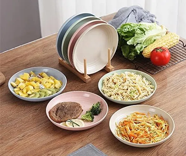 Multicolor_Wheat_Straw_Dinner_Plates_23_Cm_Round_Lightweight_Dinnerware_Set_12-Piece_Multicolour_(Set_Of_1_(4_Pcs)_23_Cm)