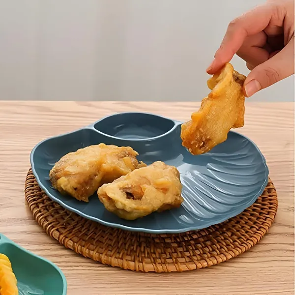 Blue_Shell-Shaped_Dipping_Plates_Wheat_Straw_Material_4_Colours_Divided_Design_For_Sauces_And_Snacks_(Pack_Of_6)