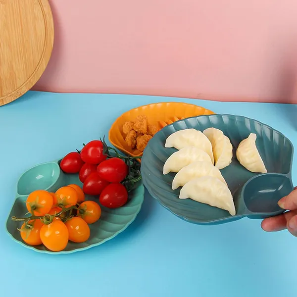 Blue_Shell-Shaped_Dipping_Plates_Wheat_Straw_Material_4_Colours_Divided_Design_For_Sauces_And_Snacks_(Pack_Of_6)