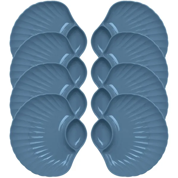 Blue_Shell-Shaped_Dipping_Plates_Wheat_Straw_Material_4_Colours_Divided_Design_For_Sauces_And_Snacks_(Pack_Of_8)