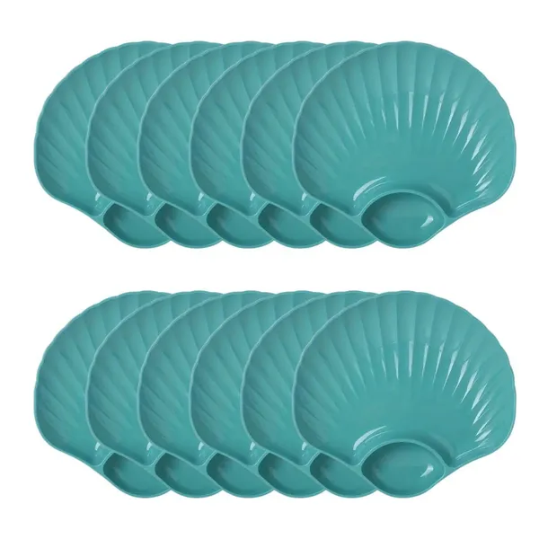 Green_Shell-Shaped_Dipping_Plates_Wheat_Straw_Material_4_Colours_Divided_Design_For_Sauces_And_Snacks_(Pack_Of_12)