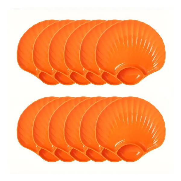 Orange_Shell-Shaped_Dipping_Plates_Wheat_Straw_Material_4_Colours_Divided_Design_For_Sauces_And_Snacks_(Pack_Of_12)