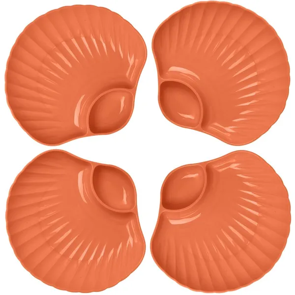 Orange_Shell-Shaped_Dipping_Plates_Wheat_Straw_Material_4_Colours_Divided_Design_For_Sauces_And_Snacks_(Pack_Of_4)