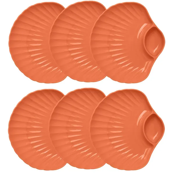 Orange_Shell-Shaped_Dipping_Plates_Wheat_Straw_Material_4_Colours_Divided_Design_For_Sauces_And_Snacks_(Pack_Of_6)