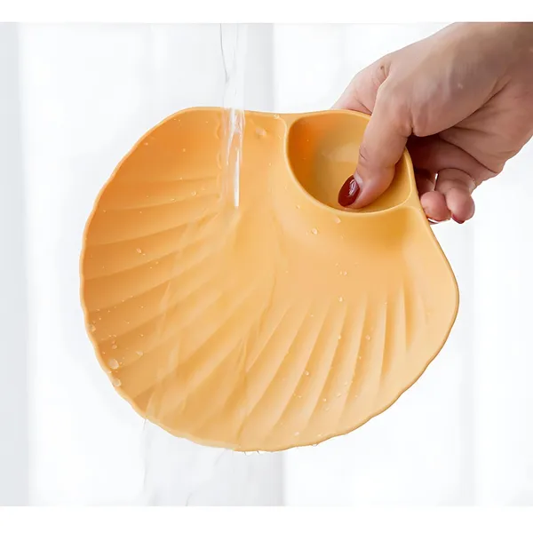 Yellow_Shell-Shaped_Dipping_Plates_Wheat_Straw_Material_4_Colours_Divided_Design_For_Sauces_And_Snacks_(_Pack_Of_6)