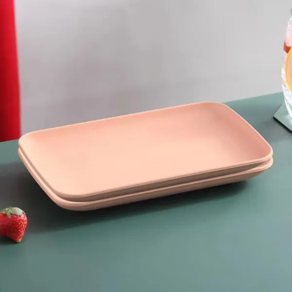 Pink_Wheat_Straw_Serving_Plate_24.5_X_14.5_X_2.5_Cm_Reusable_(Pack_Of_2)