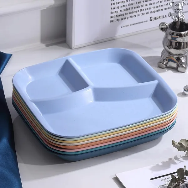 Light_Blue_Wheat_Straw_Plastic_Platters_For_Serving_Food_Veggie_Snack_Fruit_Cookies_Desserts_Appetizers_Charcuterie_Chips_Candy_Food_Dishwasher_&_Microwave_Safe_(Pack_Of_6)
