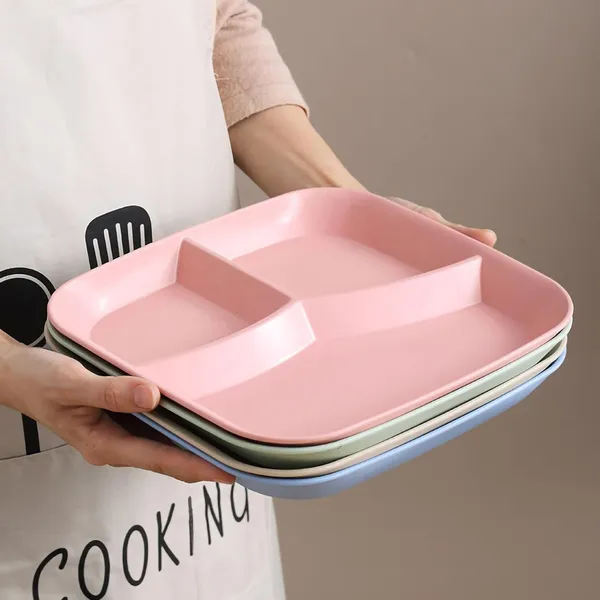 Pink_Wheat_Straw_Plastic_Platters_For_Serving_Food_Veggie_Snack_Fruit_Cookies_Desserts_Appetizers_Charcuterie_Chips_Candy_Food_Dishwasher_&_Microwave_Safe_(Pack_Of_4)