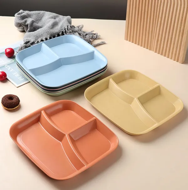 Multicolor_Wheat_Straw_Plastic_Platters_For_Serving_Food_Veggie_Snack_Fruit_Cookies_Desserts_Appetizers_Charcuterie_Chips_Candy_Food_Dishwasher_&_Microwave_Safe_(Pack_Of_4)