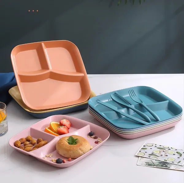 Multicolor_Wheat_Straw_Plastic_Platters_For_Serving_Food_Veggie_Snack_Fruit_Cookies_Desserts_Appetizers_Charcuterie_Chips_Candy_Food_Dishwasher_&_Microwave_Safe_(Pack_Of_6)