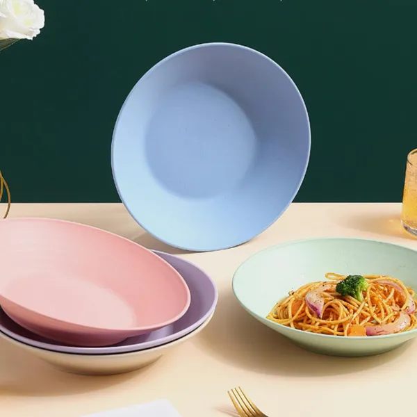 Beige_Eco_-_Friendly_Dish_Plates_Set_5_Pastel_Colours_Lightweight_Dinnerware_For_Salads_And_Pasta_Dishwasher_Safe_(_Pack_Of_2)