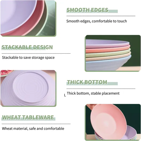 Pink_Eco_-_Friendly_Dish_Plates_Set_5_Pastel_Colours_Lightweight_Dinnerware_For_Salads_And_Pasta_Dishwasher_Safe_(Pack_Of_1)