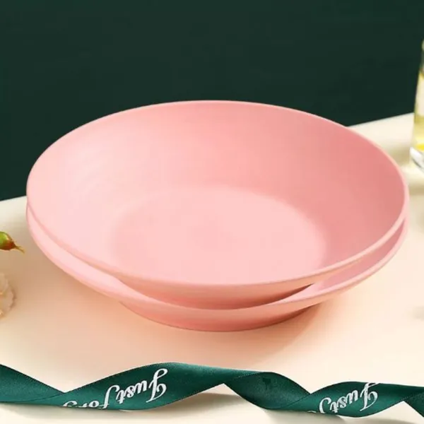 Pink_Eco_-_Friendly_Dish_Plates_Set_5_Pastel_Colours_Lightweight_Dinnerware_For_Salads_And_Pasta_Dishwasher_Safe_(Pack_Of_2)
