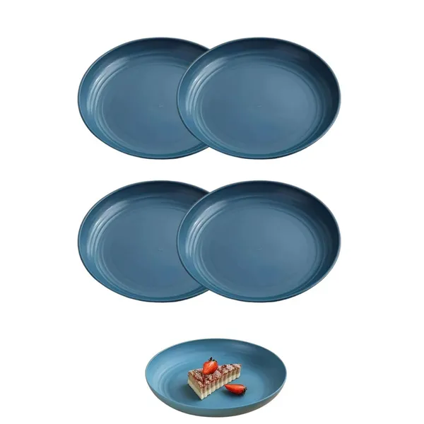 Blue_Wheat_Straw_Fibre_Dinner_Plates_Microwave_And_Dishwasher_Safe_Non-Toxic_Bpa-Free_Unbreakable_Stackable_(Set_Of_4)