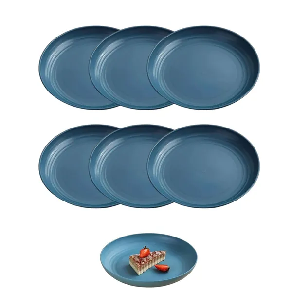 Blue_Wheat_Straw_Fibre_Dinner_Plates_Set_Of_6_Microwave_And_Dishwasher_Safe_Non-Toxic_Bpa-Free_Unbreakable_Stackable_(Pack_Of_6)
