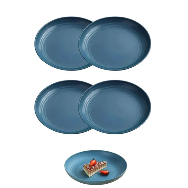 Blue_Wheat_Straw_Fibre_Dinner_Plates_Set_Of_6_Microwave_And_Dishwasher_Safe_Non-Toxic_Bpa-Free_Unbreakable_Stackable_(Pack_Of_4)