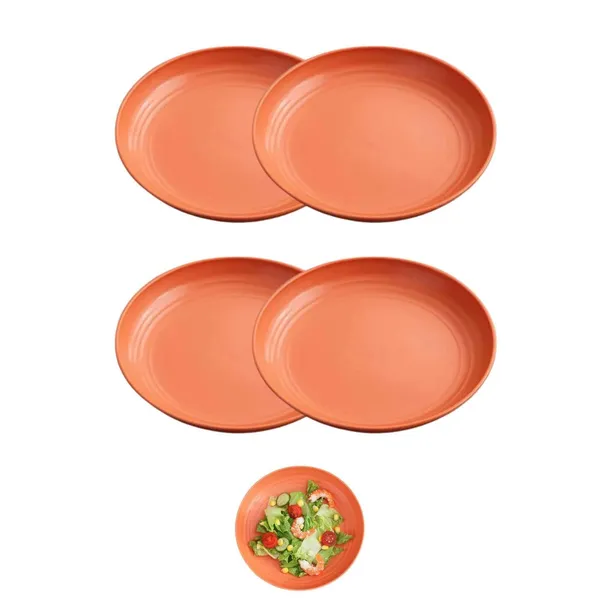Orange_Wheat_Straw_Fibre_Dinner_Plates_Microwave_And_Dishwasher_Safe_Non-Toxic_Bpa-Free_Unbreakable_Stackable_(Pack_Of_4)