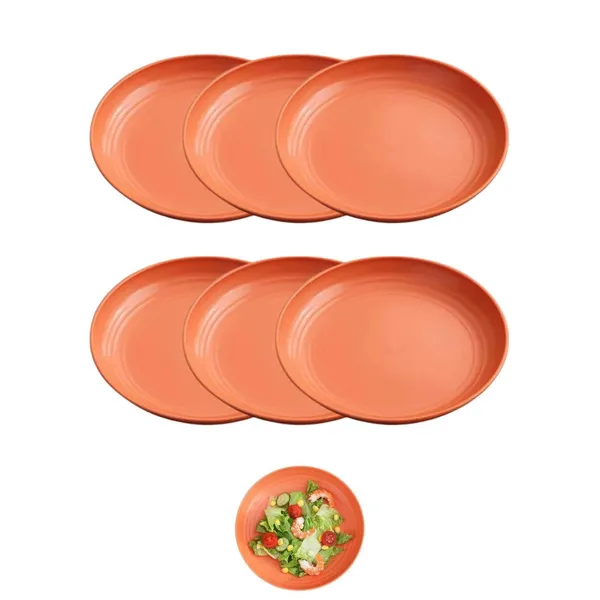 Orange_Wheat_Straw_Fibre_Dinner_Plates_Microwave_And_Dishwasher_Safe_Non-Toxic_Bpa-Free_Unbreakable_Stackable_(Pack_Of_6)