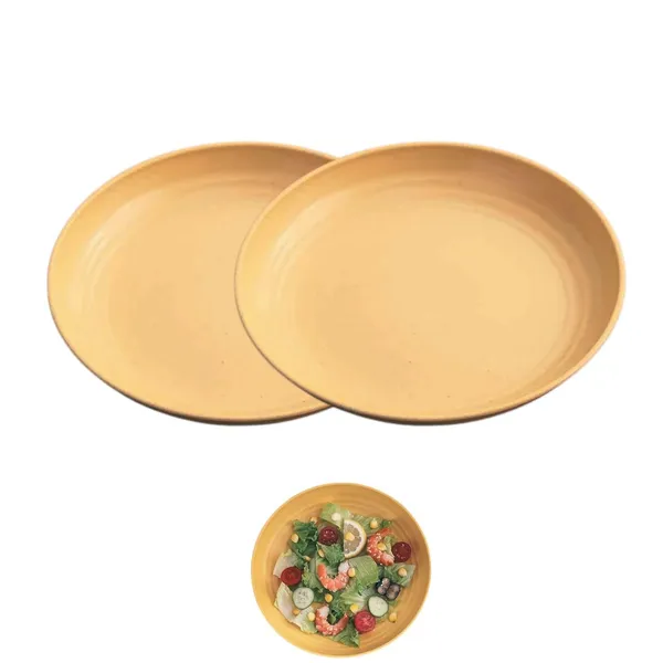 Yellow_Wheat_Straw_Fibre_Dinner_Plates_Set_Of_6_Microwave_And_Dishwasher_Safe_Non-Toxic_Bpa-Free_Unbreakable_Stackable_(_Pack_Of_2)