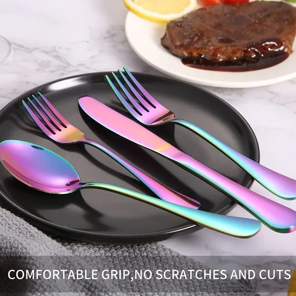 Rainbow_20-Piece_Stainless_Steel_Cutlery_Set_Service_For_4_Ware_With_Forks_Knives_And_Spoons_(Spoon_E_Pack_Of_20)
