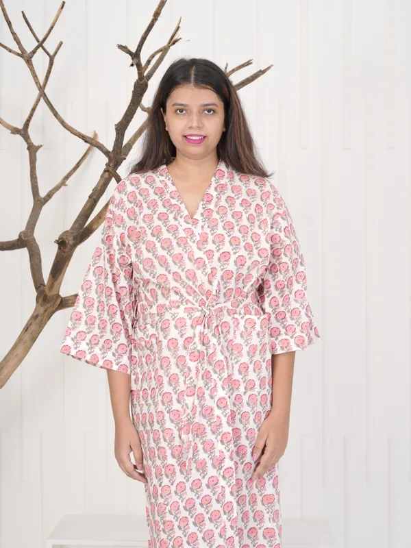 Floral_Cotton_Robe:_Handmade_Block_Print_Kimono_Loungewear_For_Women