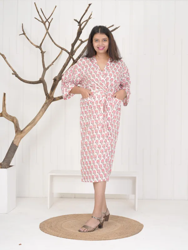 Floral_Cotton_Robe:_Handmade_Block_Print_Kimono_Loungewear_For_Women