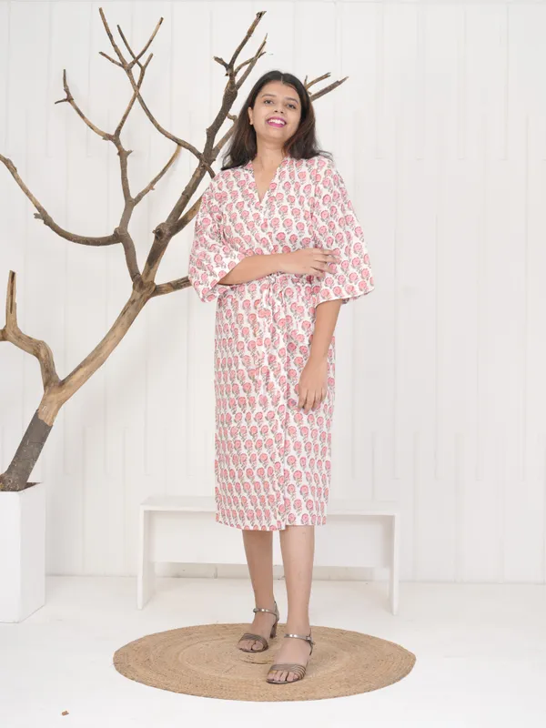 Floral_Cotton_Robe:_Handmade_Block_Print_Kimono_Loungewear_For_Women
