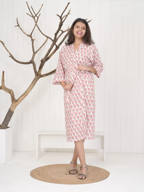 Floral_Cotton_Robe:_Handmade_Block_Print_Kimono_Loungewear_For_Women