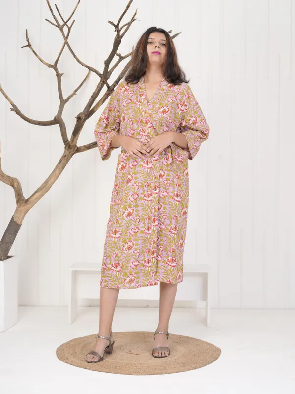 Handmade_Floral_Cotton_Kimono_Robe:_Boho_Block_Print_Loungewear_For_Women
