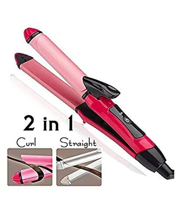 Pink_Ceramic_Premium_&_Elegant_Hair_Straightener_&_Curler_For_Adults