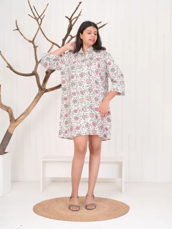Multicolour_100%_Cotton_Block_Print_Sleep_Shirt_For_Women_|_Premium_&_Elegant_Night_Dress