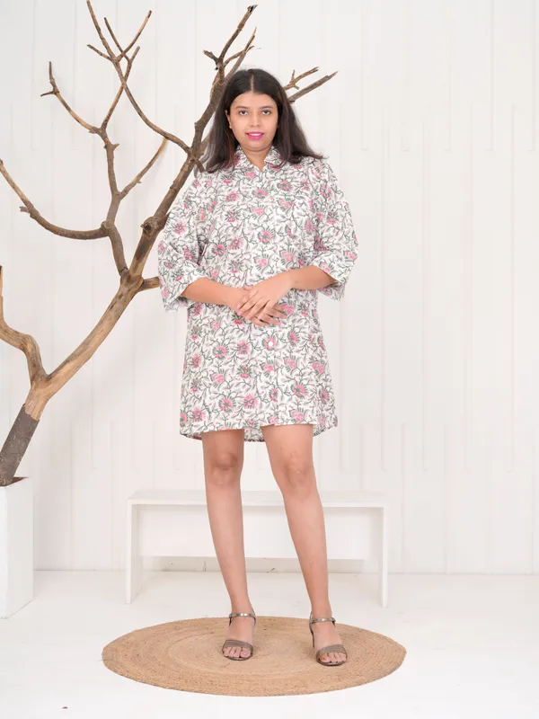 Multicolour_100%_Cotton_Block_Print_Sleep_Shirt_For_Women_|_Premium_&_Elegant_Night_Dress