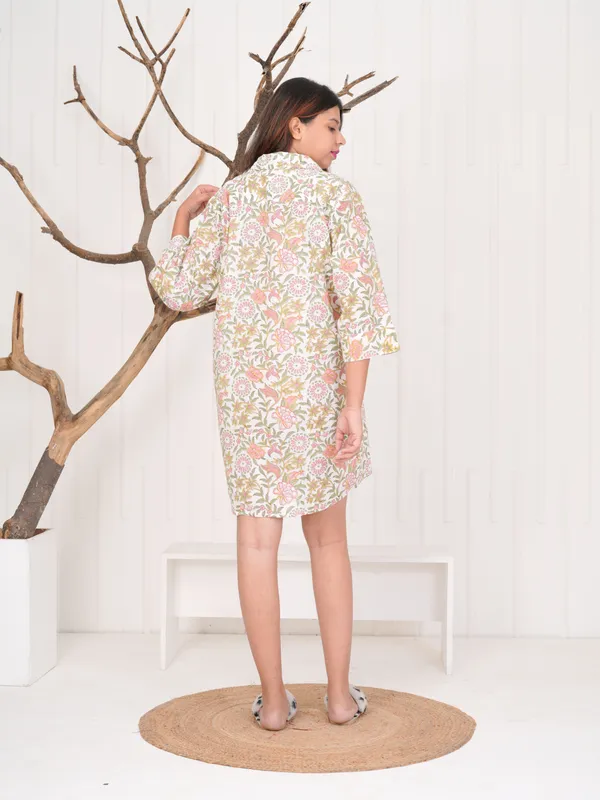 Multicolour_100%_Cotton_Block_Print_Sleep_Shirt_For_Women_|_Premium_&_Elegant_Night_Dress