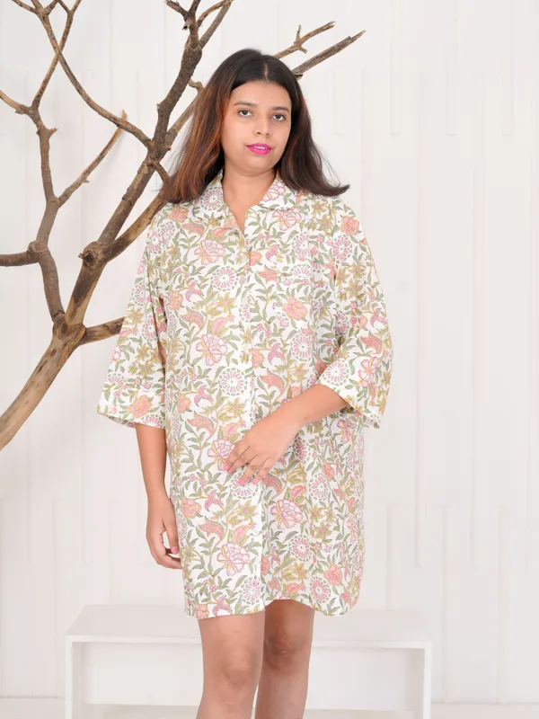 Multicolour_100%_Cotton_Block_Print_Sleep_Shirt_For_Women_|_Premium_&_Elegant_Night_Dress