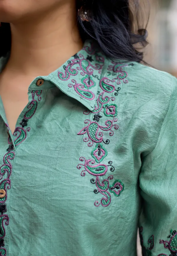 Embroidered_Shirt_Collar_Shirt_&_Trousers_Co-Ords-COOLLINE