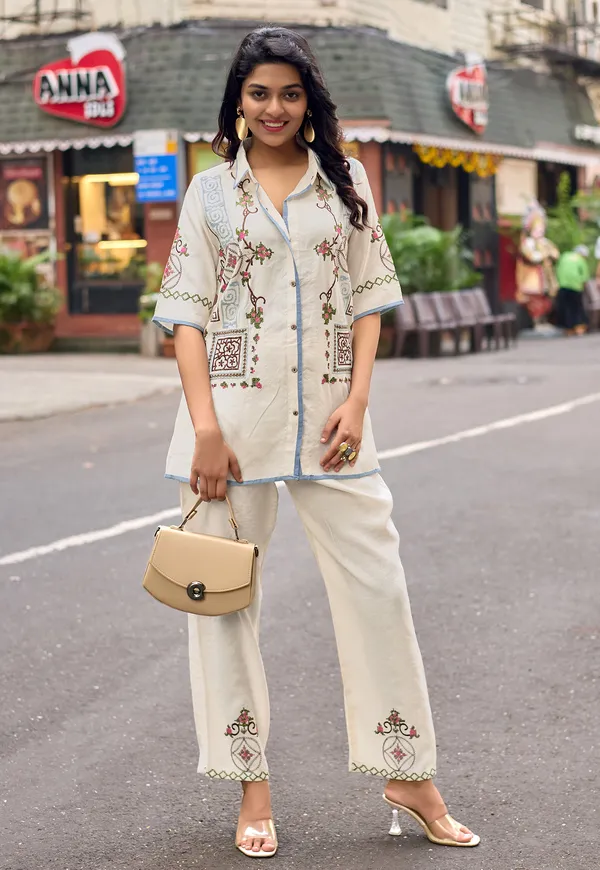 Embroidered_Shirt_Collar_Shirt_&_Trousers_Co-Ords-COOLLINE