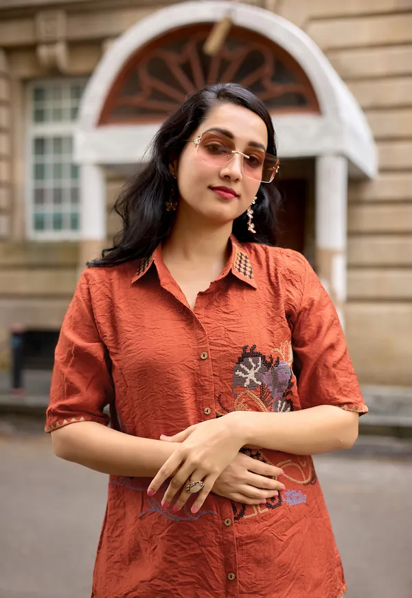 Embroidered_Shirt_Collar_Shirt_&_Trousers_Co-Ords-COOLLINE