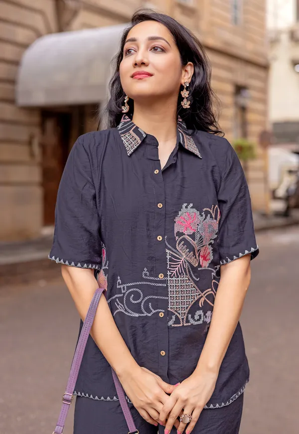 Embroidered_Shirt_Collar_Shirt_&_Trousers_Co-Ords-COOLLINE