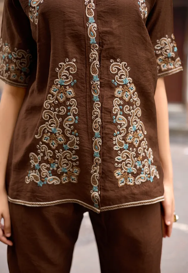 Embroidered_Shirt_Collar_Shirt_&_Trousers_Co-Ords-COOLLINE