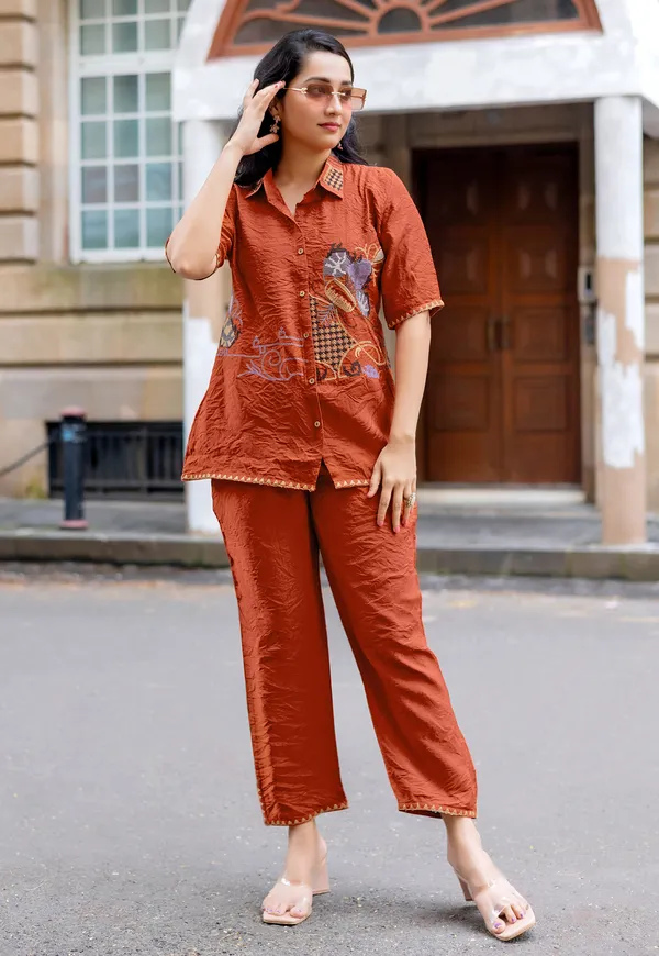 Embroidered_Shirt_Collar_Shirt_&_Trousers_Co-Ords-COOLLINE