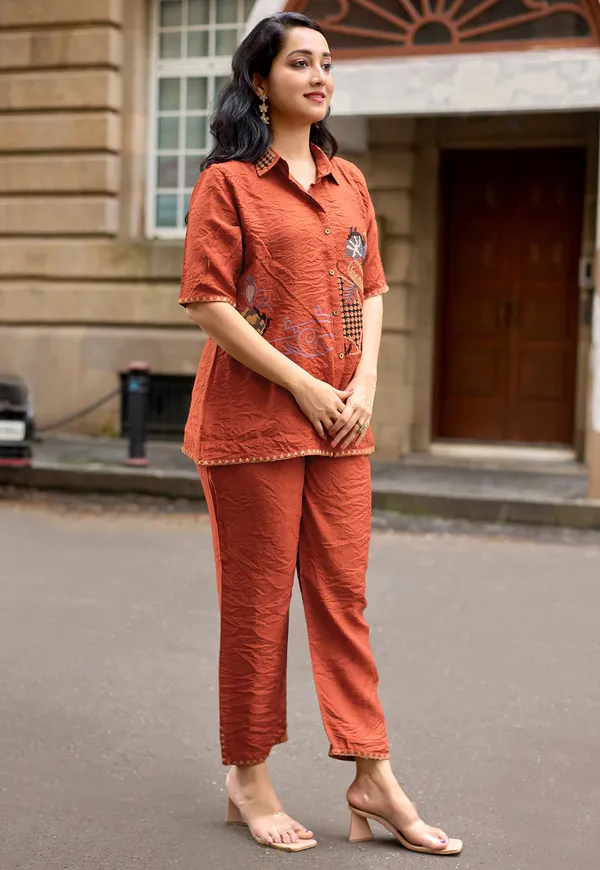 Embroidered_Shirt_Collar_Shirt_&_Trousers_Co-Ords-COOLLINE