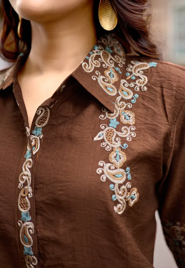 Embroidered_Shirt_Collar_Shirt_&_Trousers_Co-Ords-COOLLINE